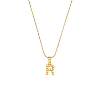 18K Gold-Plated Letter Initial Necklace – Stainless Steel Snake Chain | Silver Fox Sales