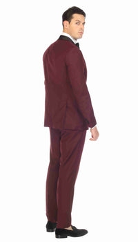 Men's Burgundy Shawl Lapel Tuxedo – Slim Fit 2 Piece Suit | Ferrecci Reno