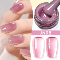 Jelly Nude Gel Nail Polish 10Ml Light Pink Peach Translucent Color UV Light Cure Gel Varnish Nail Art DIY at Home