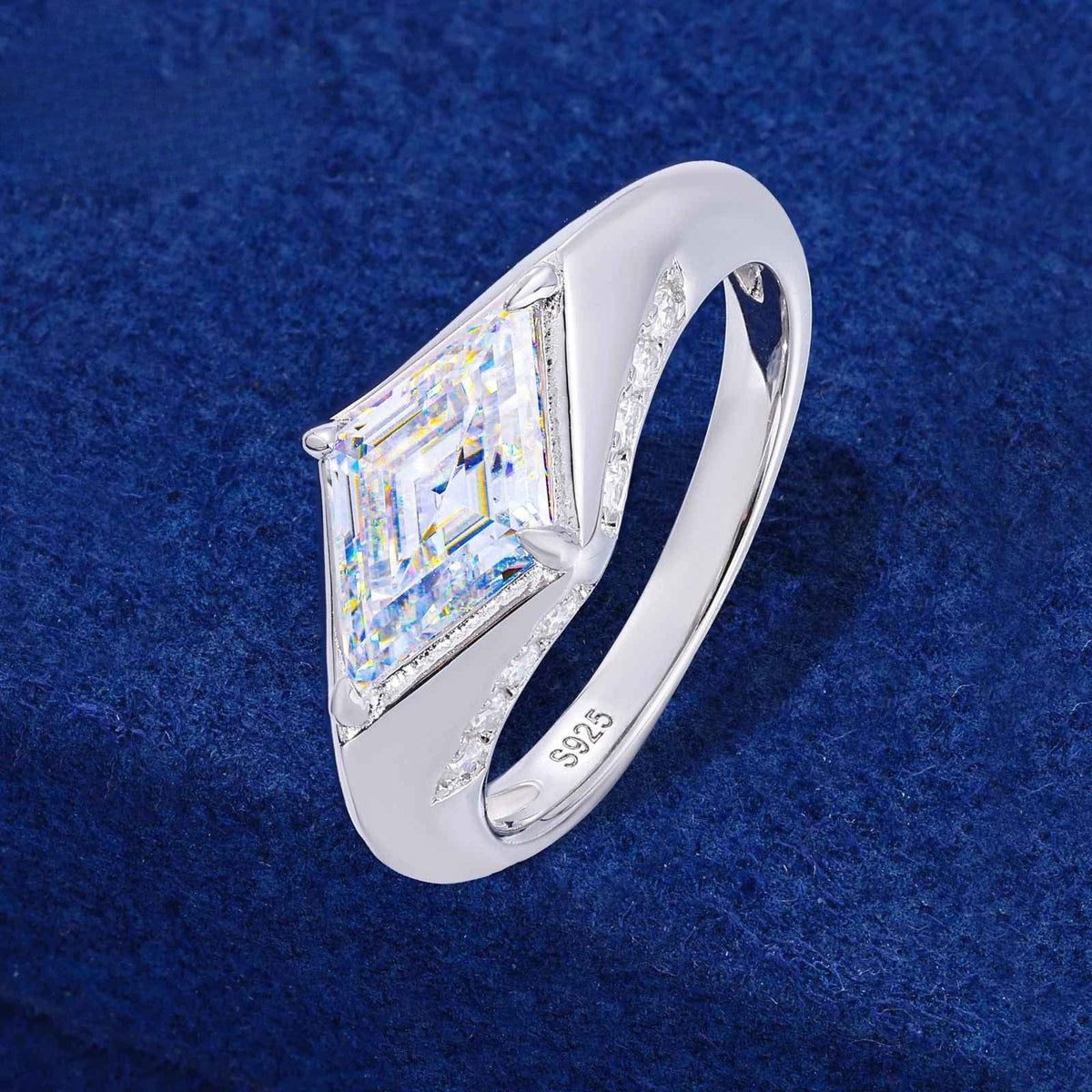 Lumière Rhombus 3.5CT Moissanite Engagement Ring | Silver Fox Sales