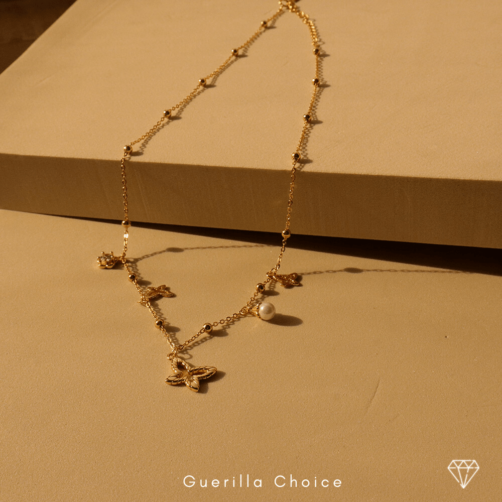 Jasmine Gold-Plated Woven Charm Necklace | Silver Fox Sales