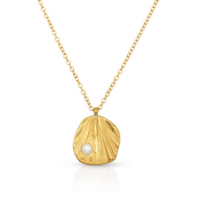 Freshwater Pearl Pendant Necklace, 18k Gold Plated, 55cm | Silver Fox Sales