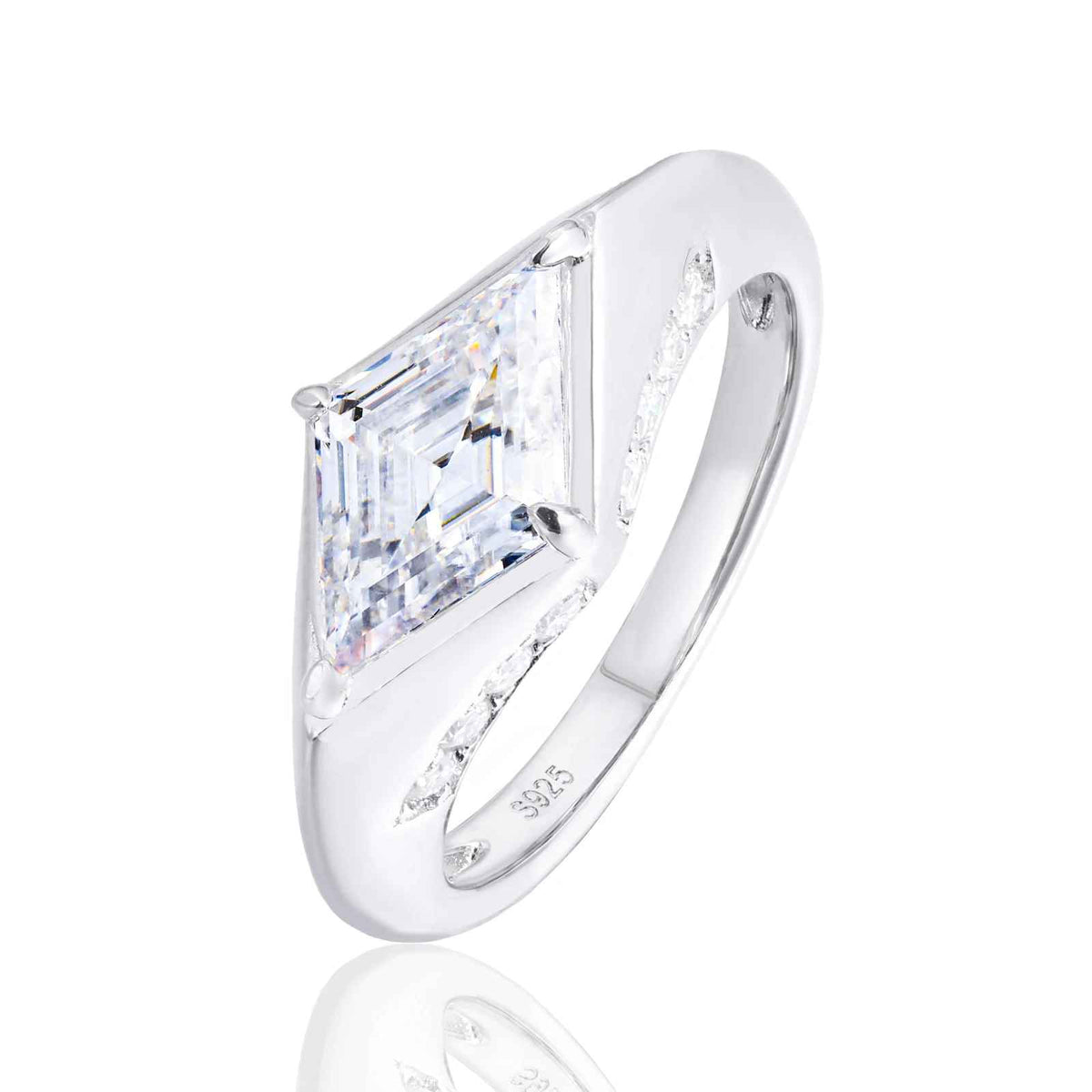 Lumière Rhombus 3.5CT Moissanite Engagement Ring | Silver Fox Sales