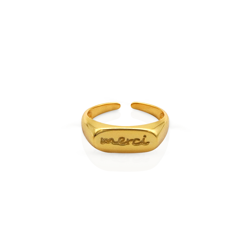 MERCI GOLD RING | Silver Fox Sales