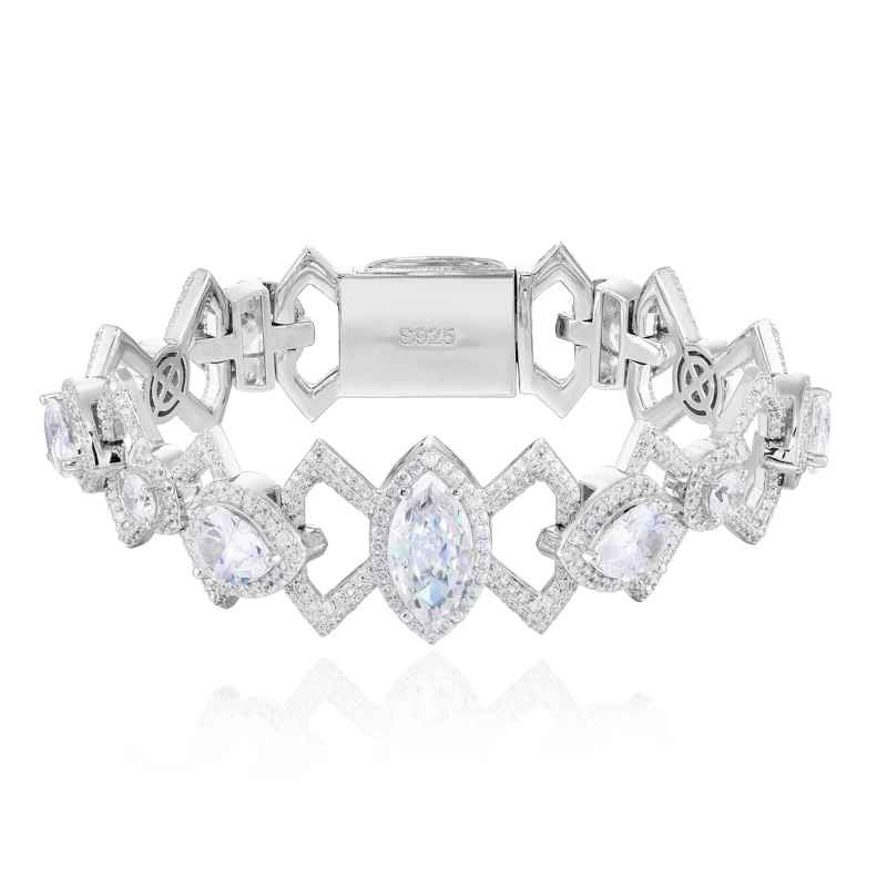 GC Éclat Link Bracelet | 925 Silver VVS Moissanite | Silver Fox Sales