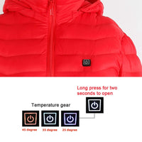 Winter Heated Jacket USB Electric Cotton Coat Zip-up Heater Thermal Clothing Heating Vest For Men | Silver Fox Sales