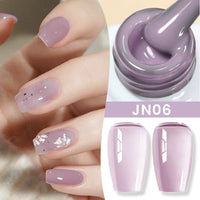 Jelly Nude Gel Nail Polish 10Ml Light Pink Peach Translucent Color UV Light Cure Gel Varnish Nail Art DIY at Home