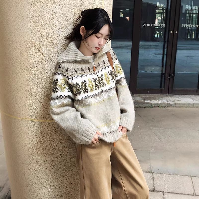 Women's Retro Oversized Knitted Cardigan | Silver Fox Sales