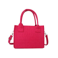 2023 New Pu Leather Women's Crossbody Bag in pink with stylish handles and adjustable strap.