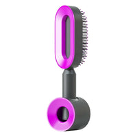 Self Cleaning Hair Brush For Women One-key Cleaning Hair Loss Airbag Massage Scalp Comb Anti-Static | Silver Fox Sales