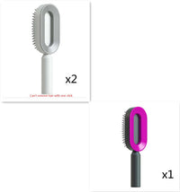 Self Cleaning Hair Brush For Women One-key Cleaning Hair Loss Airbag Massage Scalp Comb Anti-Static | Silver Fox Sales