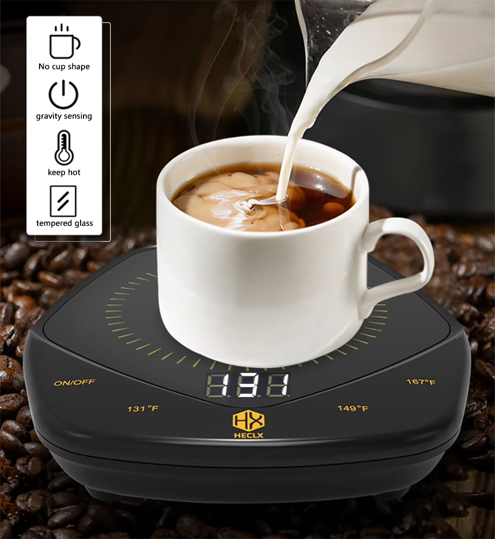 Coffee Mug Warmer Auto Shut off for Desk, 3 Temperature-Controlled Smart Cup Warmer, Electric Tea & Espresso Beverage Warmers for Heating Coffee, Tea, Water, Milk (Black - 14Oz)