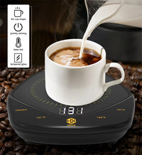 Coffee Mug Warmer Auto Shut off for Desk, 3 Temperature-Controlled Smart Cup Warmer, Electric Tea & Espresso Beverage Warmers for Heating Coffee, Tea, Water, Milk (Black - 14Oz)