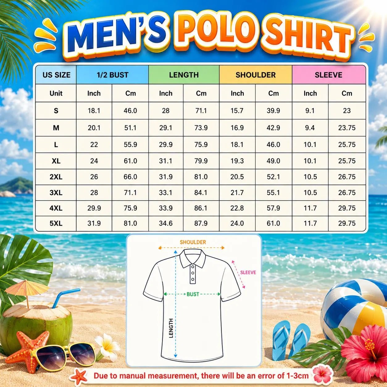 Size chart for men&