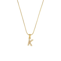 18K Gold-Plated Letter Initial Necklace – Stainless Steel Snake Chain | Silver Fox Sales