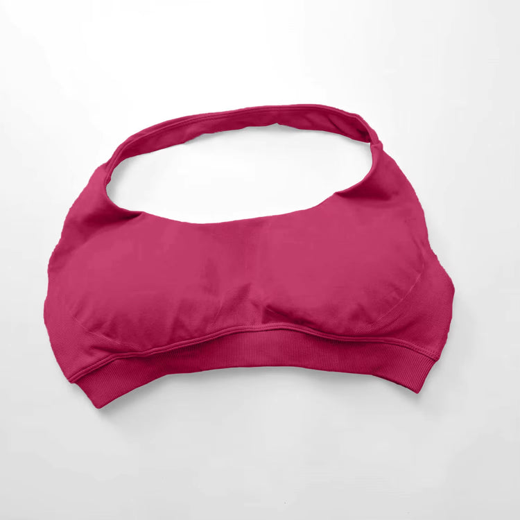 Impact Sports Bra Women Seamless Halter Top High Support Push-Up Open Back Gym Wear Fitness Yoga Workout Underwear