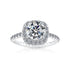 CZ Solitaire Halo Engagement Ring in Sterling Silver