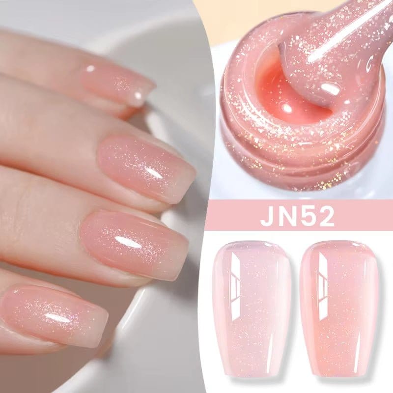 Jelly Nude Gel Nail Polish 10Ml Light Pink Peach Translucent Color UV Light Cure Gel Varnish Nail Art DIY at Home