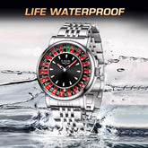 Fashion Men Watch Rotating Dial Las Vegas Roulette Desktop Theme Watch Men Waterproof Luminous Clock Watches Creative Clock
