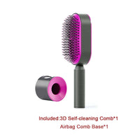Self Cleaning Hair Brush For Women One-key Cleaning Hair Loss Airbag Massage Scalp Comb Anti-Static | Silver Fox Sales
