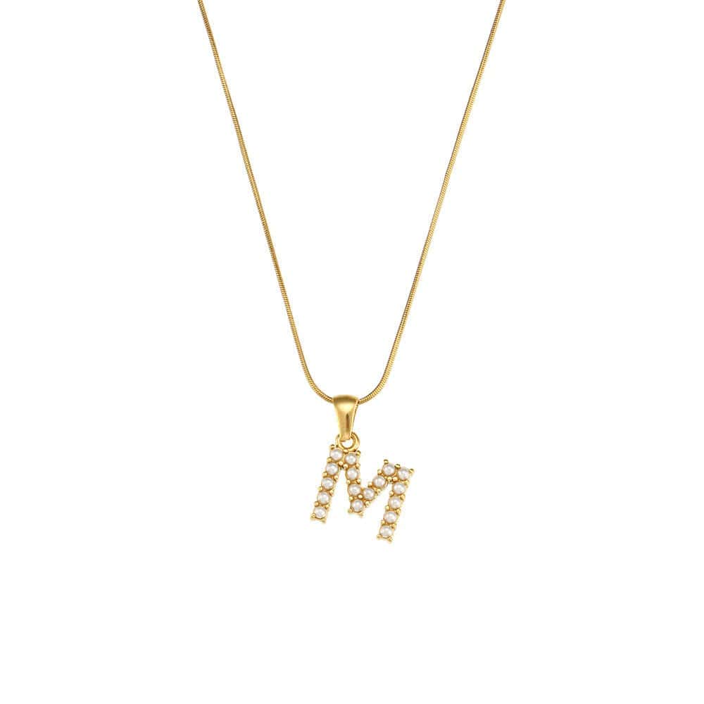 18K Gold-Plated Letter Initial Necklace – Stainless Steel Snake Chain | Silver Fox Sales