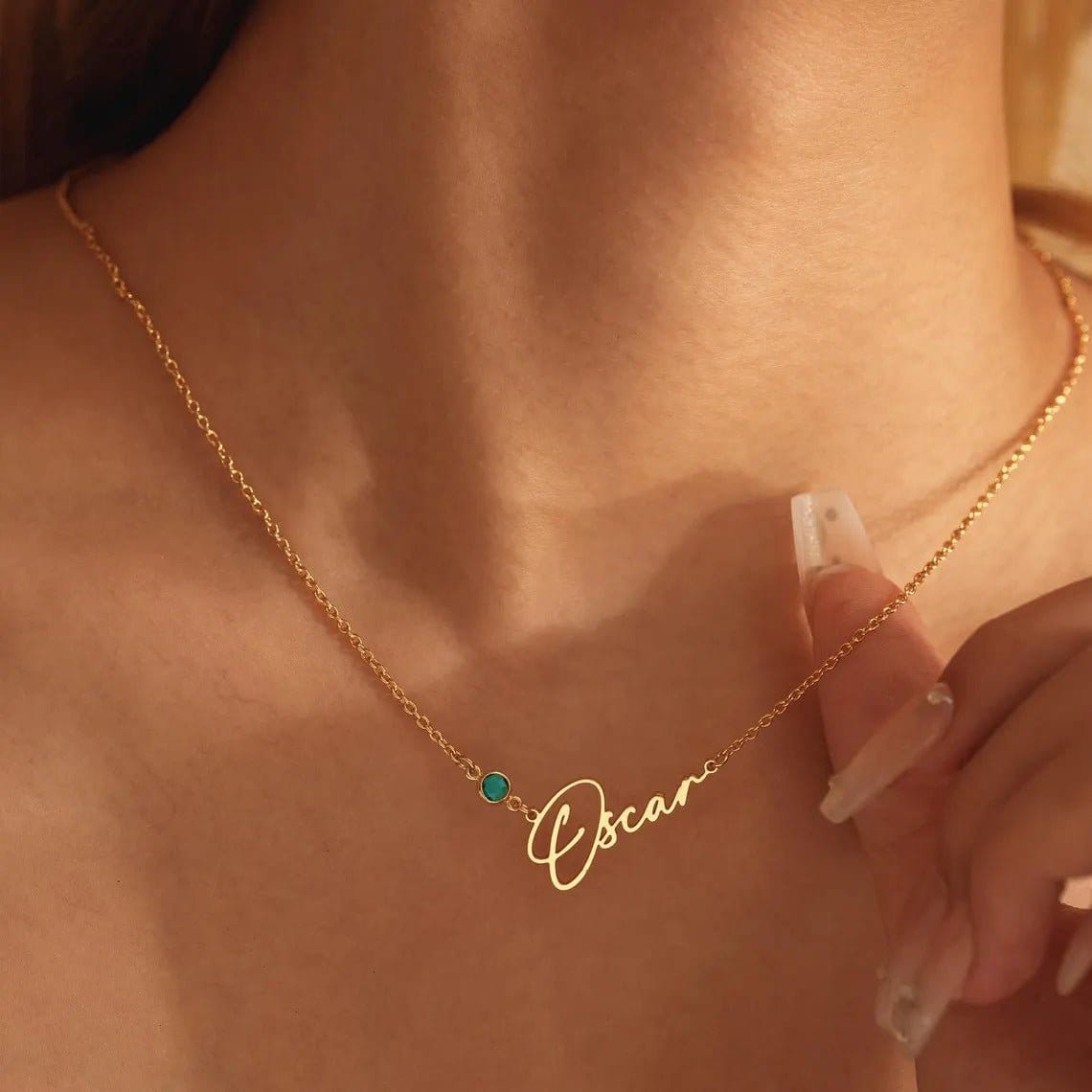 Personalized Letter Name Pendant Birthstone Necklace | Silver Fox Sales