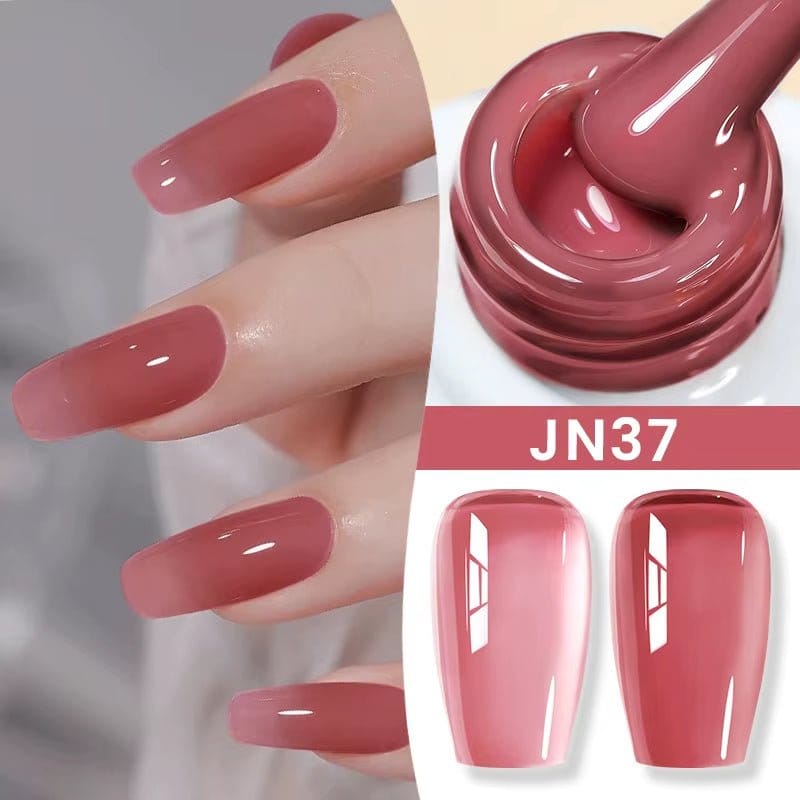 Jelly Nude Gel Nail Polish 10Ml Light Pink Peach Translucent Color UV Light Cure Gel Varnish Nail Art DIY at Home