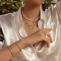 Jasmine Gold-Plated Woven Charm Necklace | Silver Fox Sales