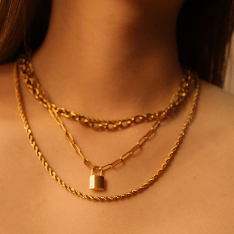 Arnaude Hardy 18k Gold-Plated Stainless Steel Necklace | Silver Fox Sales