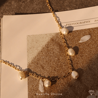 Pearl Charm Necklace, 18K Gold Plated | Silver Fox Sales