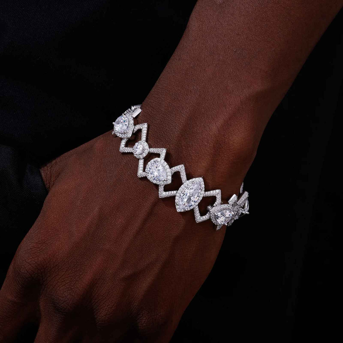 GC Éclat Link Bracelet | 925 Silver VVS Moissanite | Silver Fox Sales
