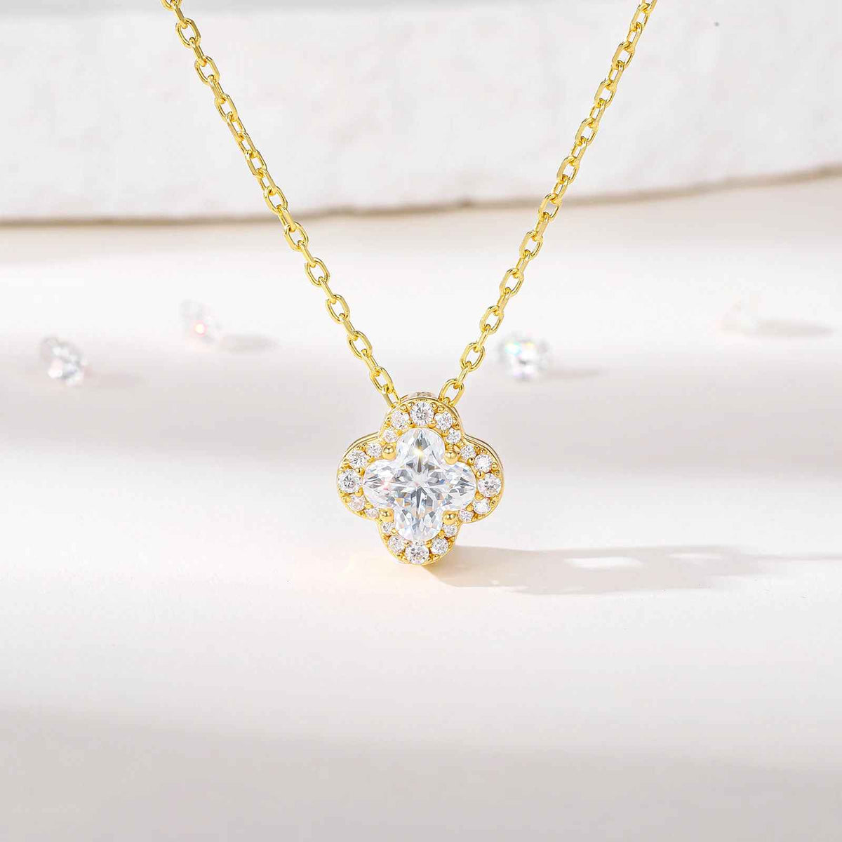 Fleur de Lumière D Color Moissanite Necklace (VVS1) | Silver Fox Sales