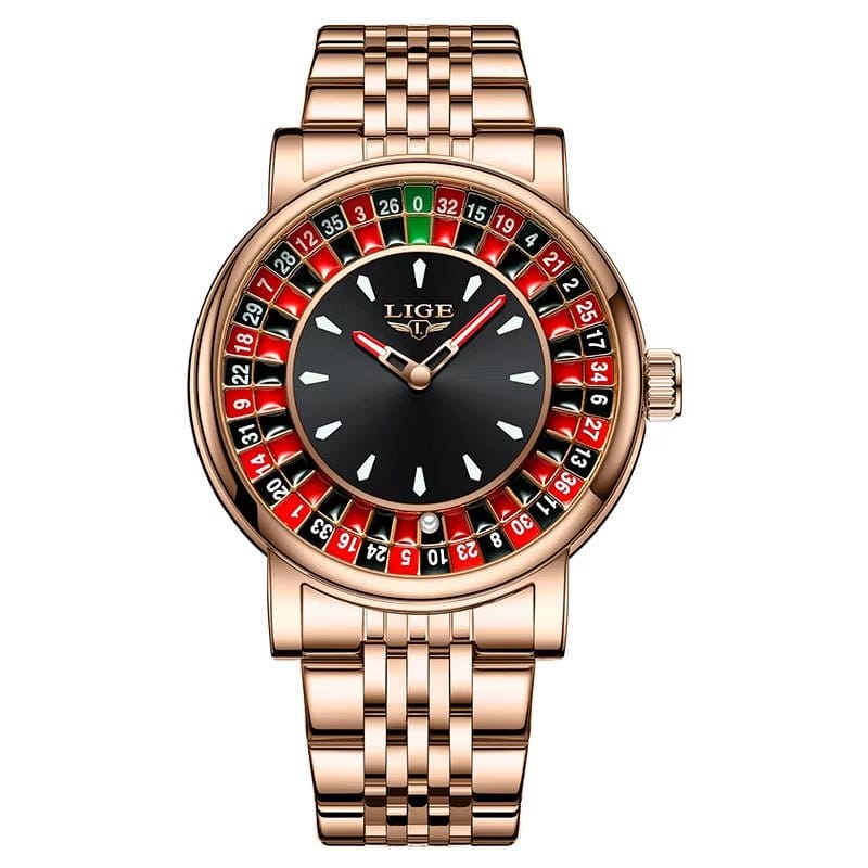 Fashion Men Watch Rotating Dial Las Vegas Roulette Desktop Theme Watch Men Waterproof Luminous Clock Watches Creative Clock