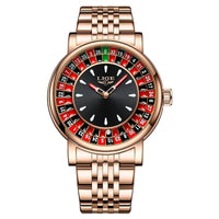 Fashion Men Watch Rotating Dial Las Vegas Roulette Desktop Theme Watch Men Waterproof Luminous Clock Watches Creative Clock