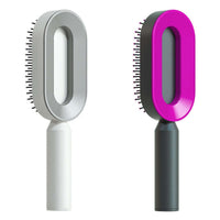 Self Cleaning Hair Brush For Women One-key Cleaning Hair Loss Airbag Massage Scalp Comb Anti-Static | Silver Fox Sales