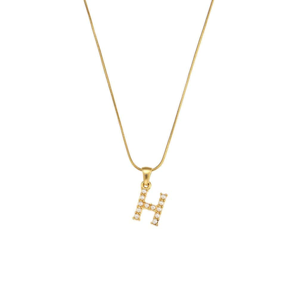 18K Gold-Plated Letter Initial Necklace – Stainless Steel Snake Chain | Silver Fox Sales