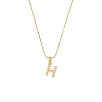 18K Gold-Plated Letter Initial Necklace – Stainless Steel Snake Chain | Silver Fox Sales