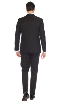 Men's Black Shawl Lapel Tuxedo – Slim Fit 2 Piece Suit | Ferrecci Reno