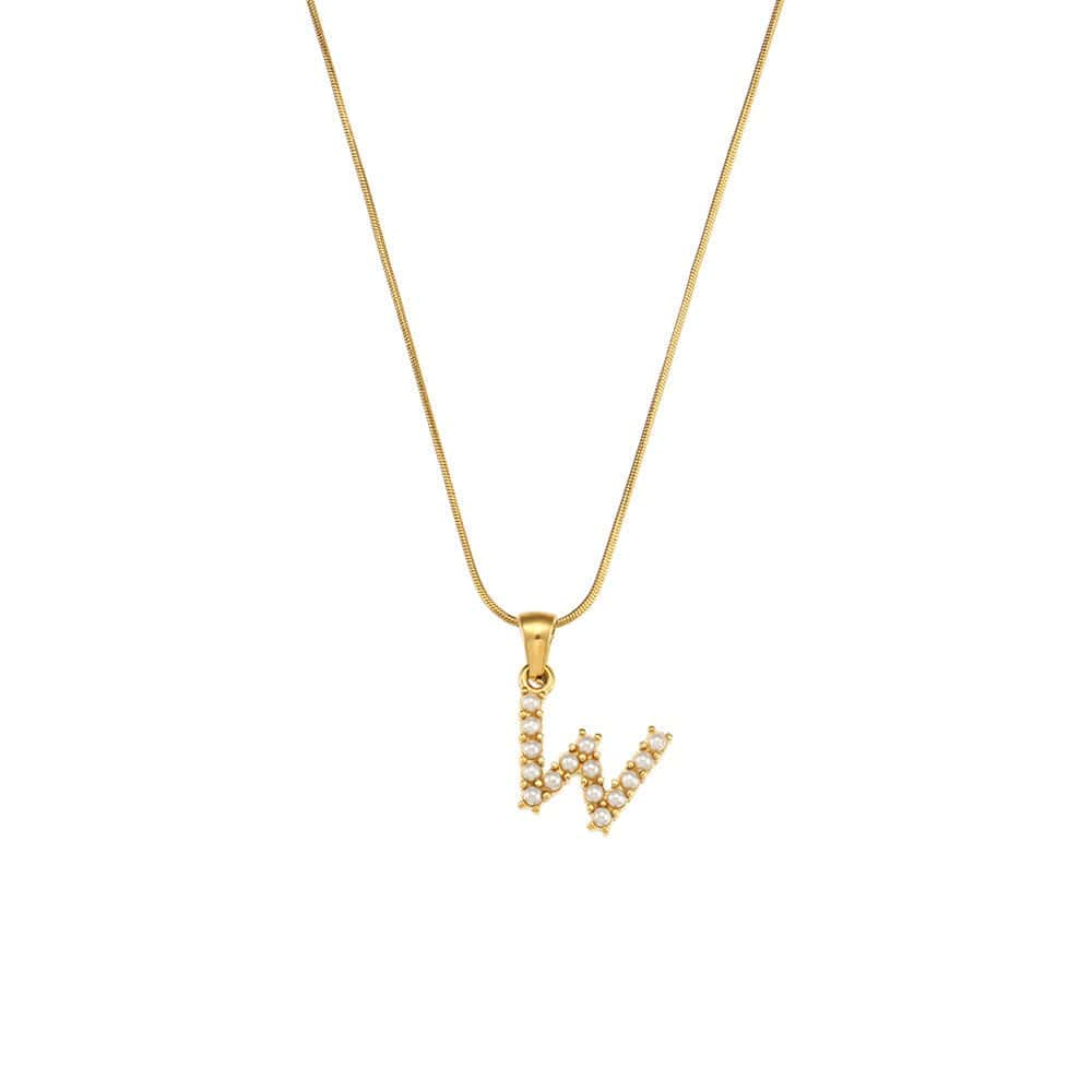 18K Gold-Plated Letter Initial Necklace – Stainless Steel Snake Chain | Silver Fox Sales