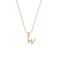 18K Gold-Plated Letter Initial Necklace – Stainless Steel Snake Chain | Silver Fox Sales
