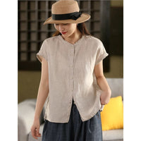 Women's Artistic Retro Sleeveless Cotton Top | Silver Fox Sales