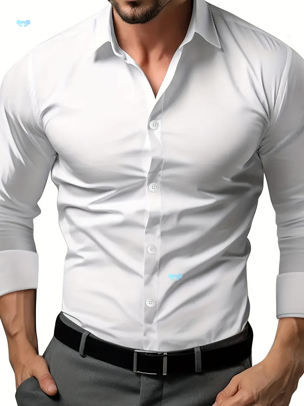 Men's Dark Gray Semi-Sheer Dress Shirt | Silver Fox Sales