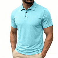 Mens Casual Solid-Color Button-Down Short-Sleeve Shirt | Silver Fox Sales