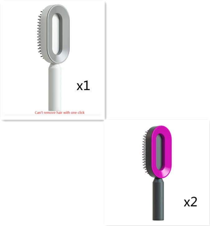 Self Cleaning Hair Brush For Women One-key Cleaning Hair Loss Airbag Massage Scalp Comb Anti-Static | Silver Fox Sales