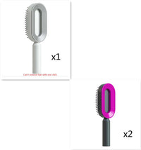 Self Cleaning Hair Brush For Women One-key Cleaning Hair Loss Airbag Massage Scalp Comb Anti-Static | Silver Fox Sales