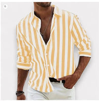 Striped Print Casual Loose Long-sleeved Shirt
