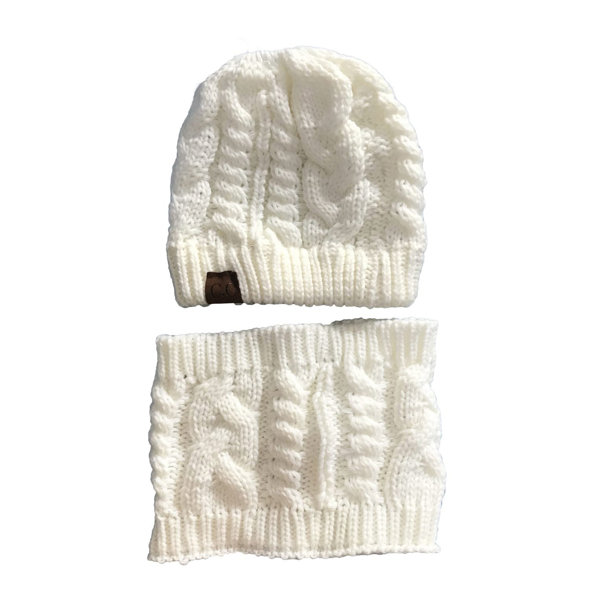 Women's Knit Ponytail Hat & Scarf Set | Silver Fox Sales