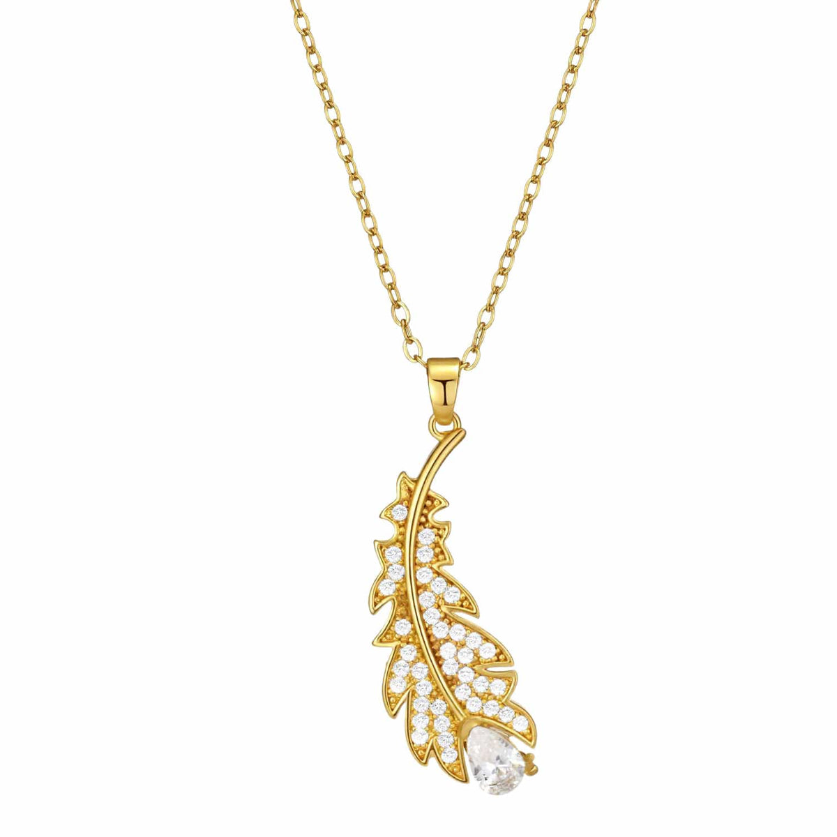 Women's Heart Zircon Pendant Necklace - Gold-Plated Collarbone Chain | Silver Fox Sales