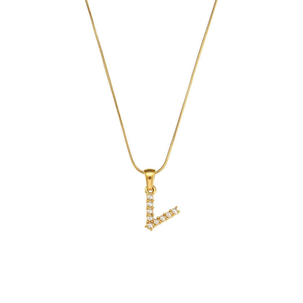 18K Gold-Plated Letter Initial Necklace – Stainless Steel Snake Chain | Silver Fox Sales