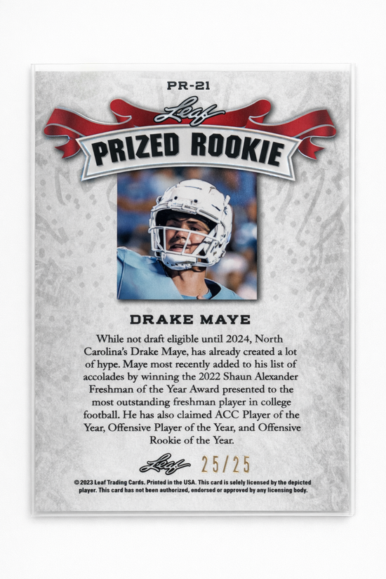 Drake Maye Prized Rookie – Limited Edition 25/25 SSP